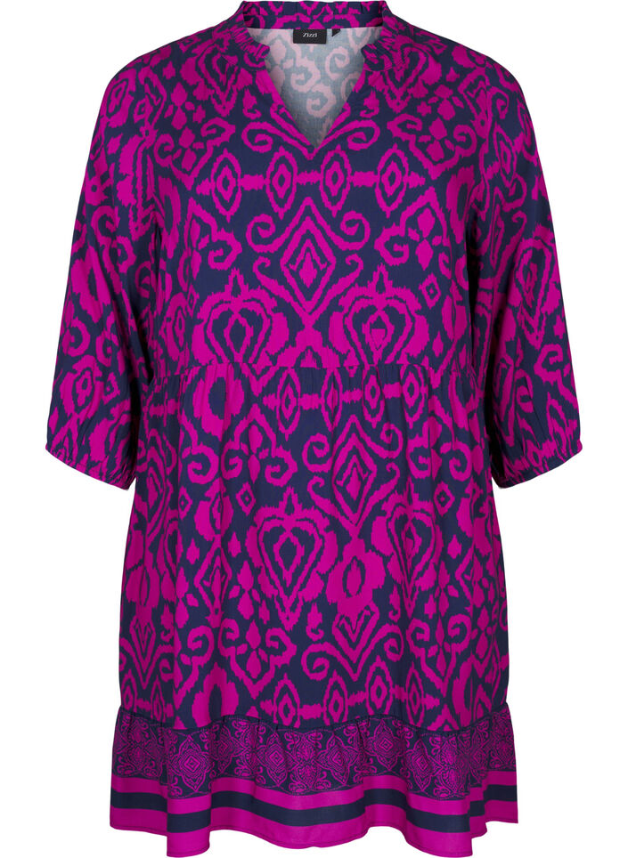 Lyhyt painokuvioitu A-linjainen mekko, Night Sky AOP, Packshot image number 0