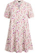 Lyhyt A-linjainen mekko puuvillamusliinista, Beige, Packshot image number 0