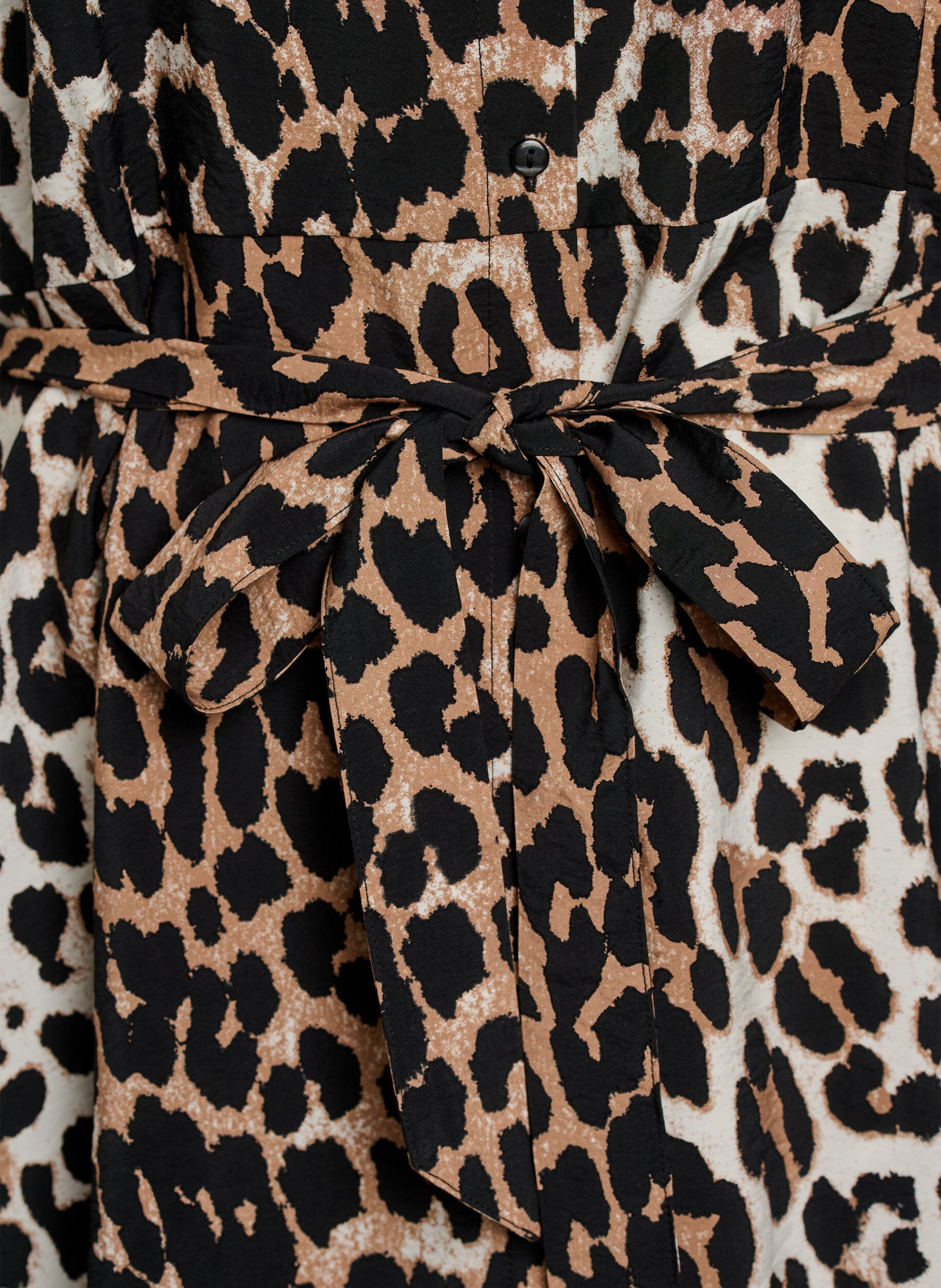 Zizzi Patterned tunic with a tie-belt and 3/4 sleeves, Brown, Packshot image number 3