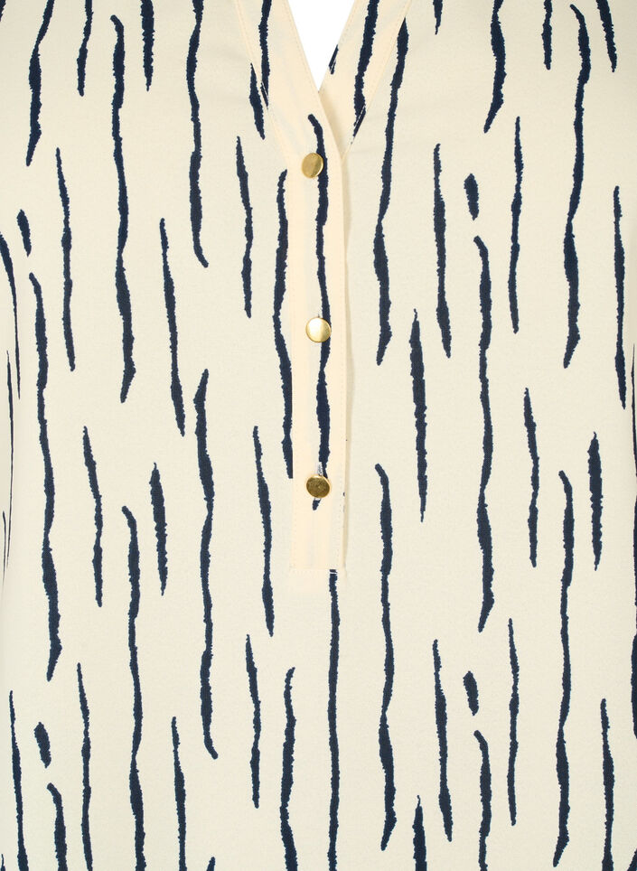 Printillinen pusero 3/4 hihoilla, Off White Stripe, Packshot image number 2