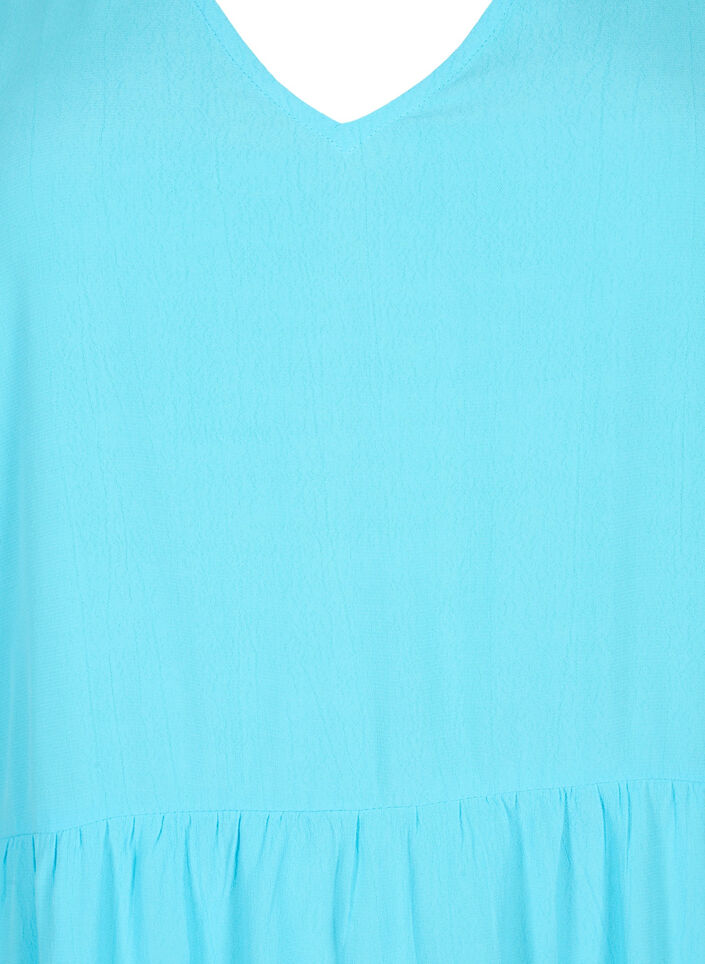 Yksivärinen viskoositunika lyhyillä hihoilla, Bachelor Button, Packshot image number 2