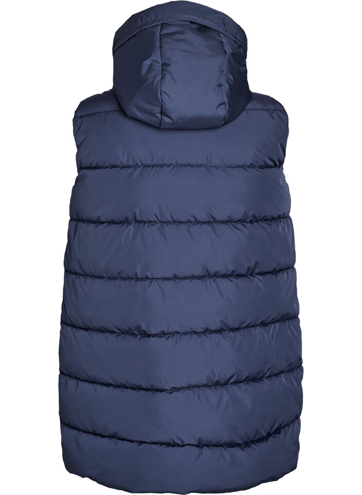 Pitk&auml; liivi hupulla ja taskuilla, Sininen, Packshot image number 1