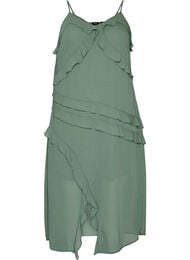 Chiffonmekko ep&auml;symmetrisill&auml; r&ouml;yhel&ouml;ill&auml;, Vihre&auml;