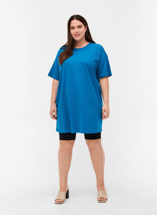 Pitkä lyhythihainen t-paita puuvillasta, Fjord Blue, Model image number 2