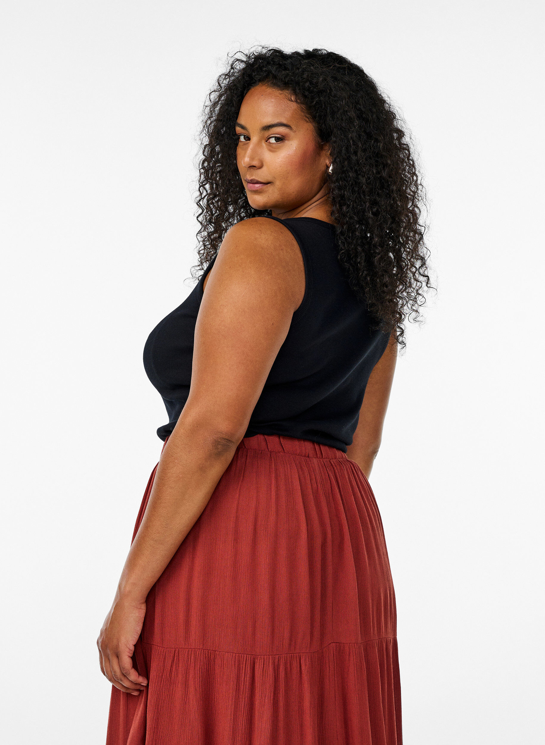 ZizziTyk&ouml;istuva kuvioitu yl&auml;osa, Musta, Model image number 2