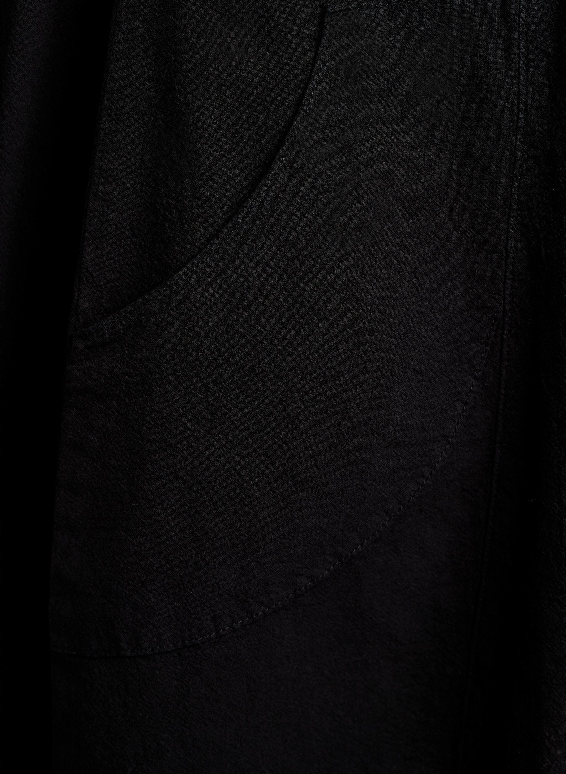 Zizzi Lyhythihainen puuvillamekko, Musta, Packshot image number 3