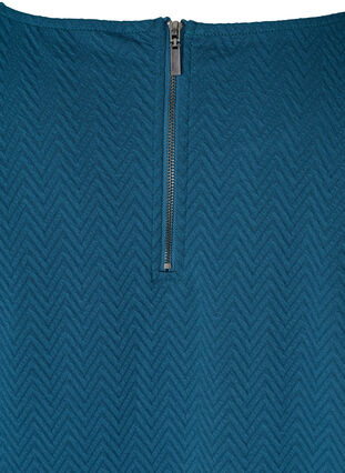 Pusero tekstuurilla ja 3/4-pituisilla hihoilla, Majolica Blue, Packshot image number 3