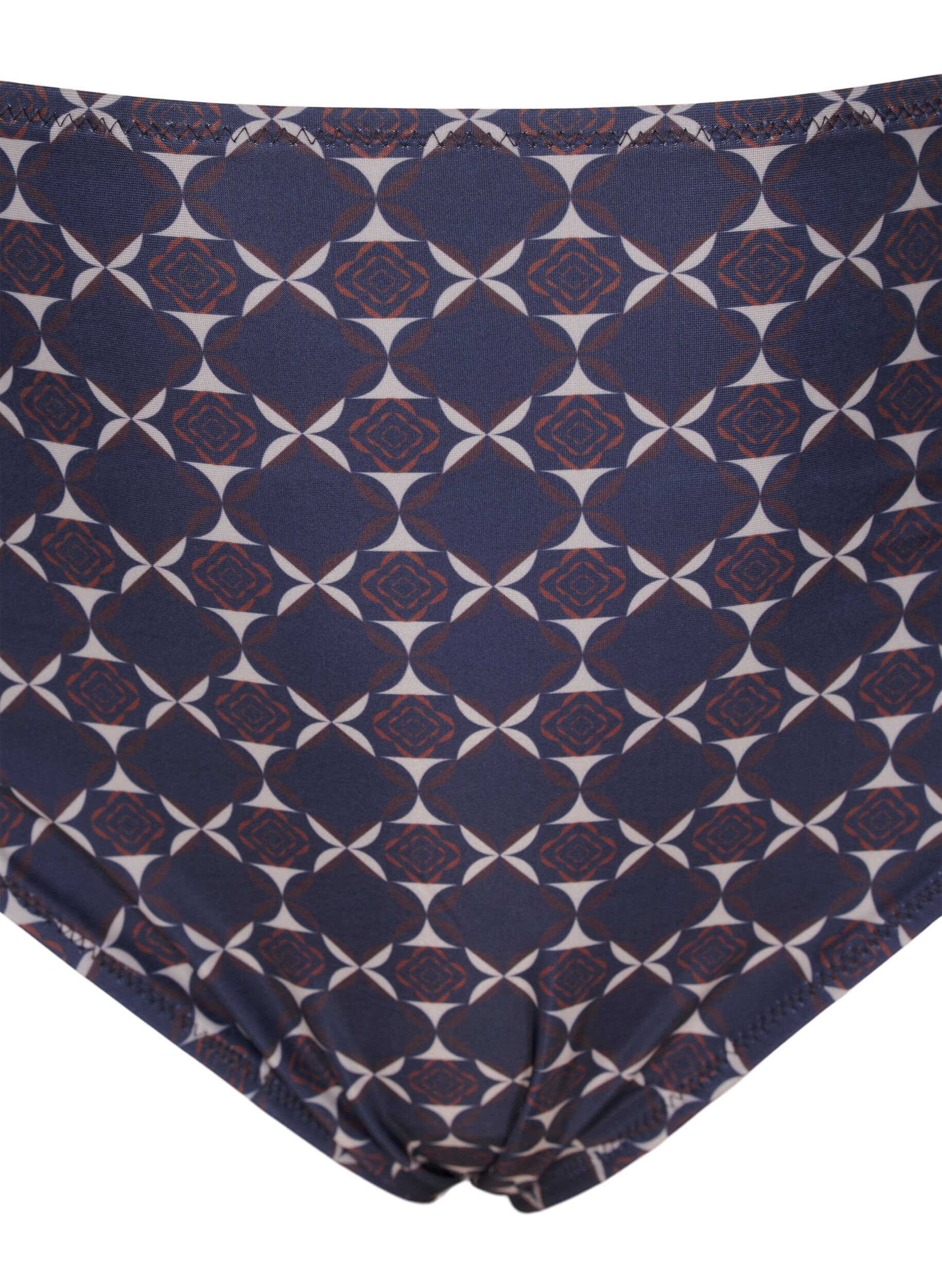 Zizzi Korkeavy&ouml;t&auml;r&ouml;inen bikinialaosa printill&auml;, Sininen, Packshot image number 2