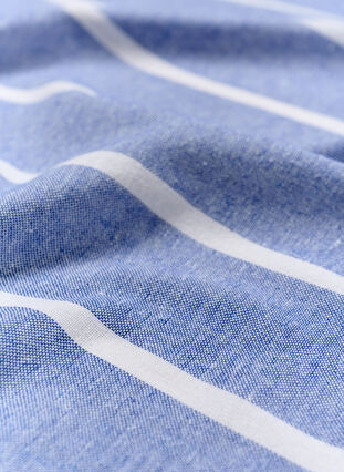 Raidallinen pyyhe hapsuilla, Medium Blue Melange, Packshot image number 3