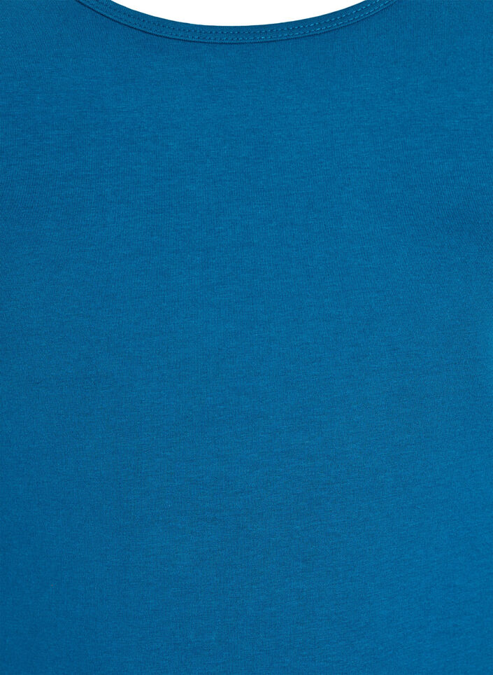 Yksiv&auml;rinen perus paita puuvillasta, Sininen, Packshot image number 2