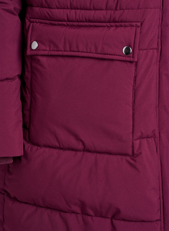 Vedenkestävä parka tekoturkiskauluksella, Tumma Bordeaux, Packshot image number 3