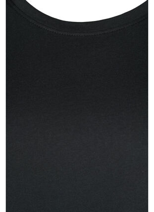 Puuvillainen t-paita treeniin tekstillä ja lyhyillä hihoilla, Black, Packshot image number 2