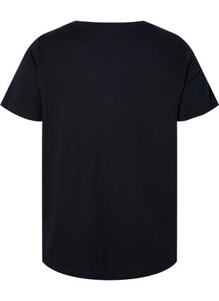 Puuvillainen t-paita, jossa on paljetteja, Black w. Love, Packshot image number 1