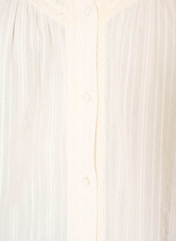 Puuvillapusero koristeellisilla nauhoilla, Vanilja, Packshot image number 2