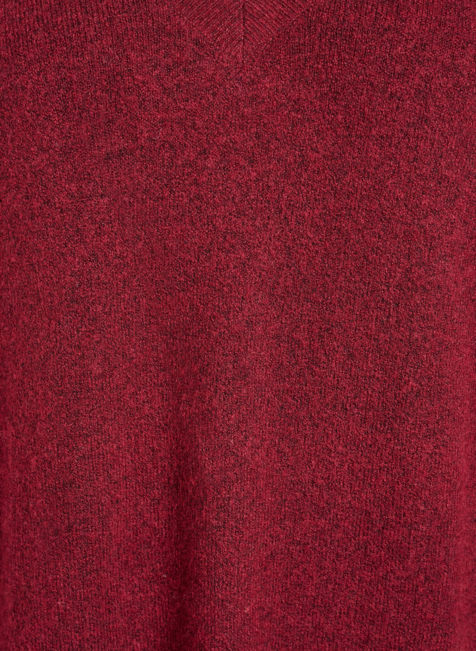 ZizziPitk&auml;hihainen neulemekko V-p&auml;&auml;ntiell&auml;, Punainen, Packshot image number 2