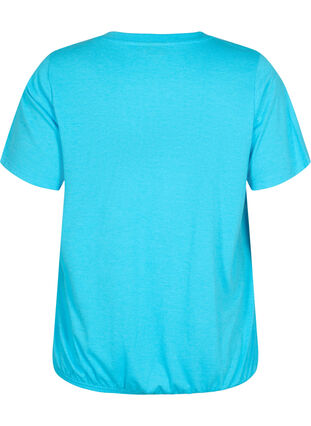 Meleerattu t-paita jostavalla helmalla, Blue Atoll Mél, Packshot image number 1