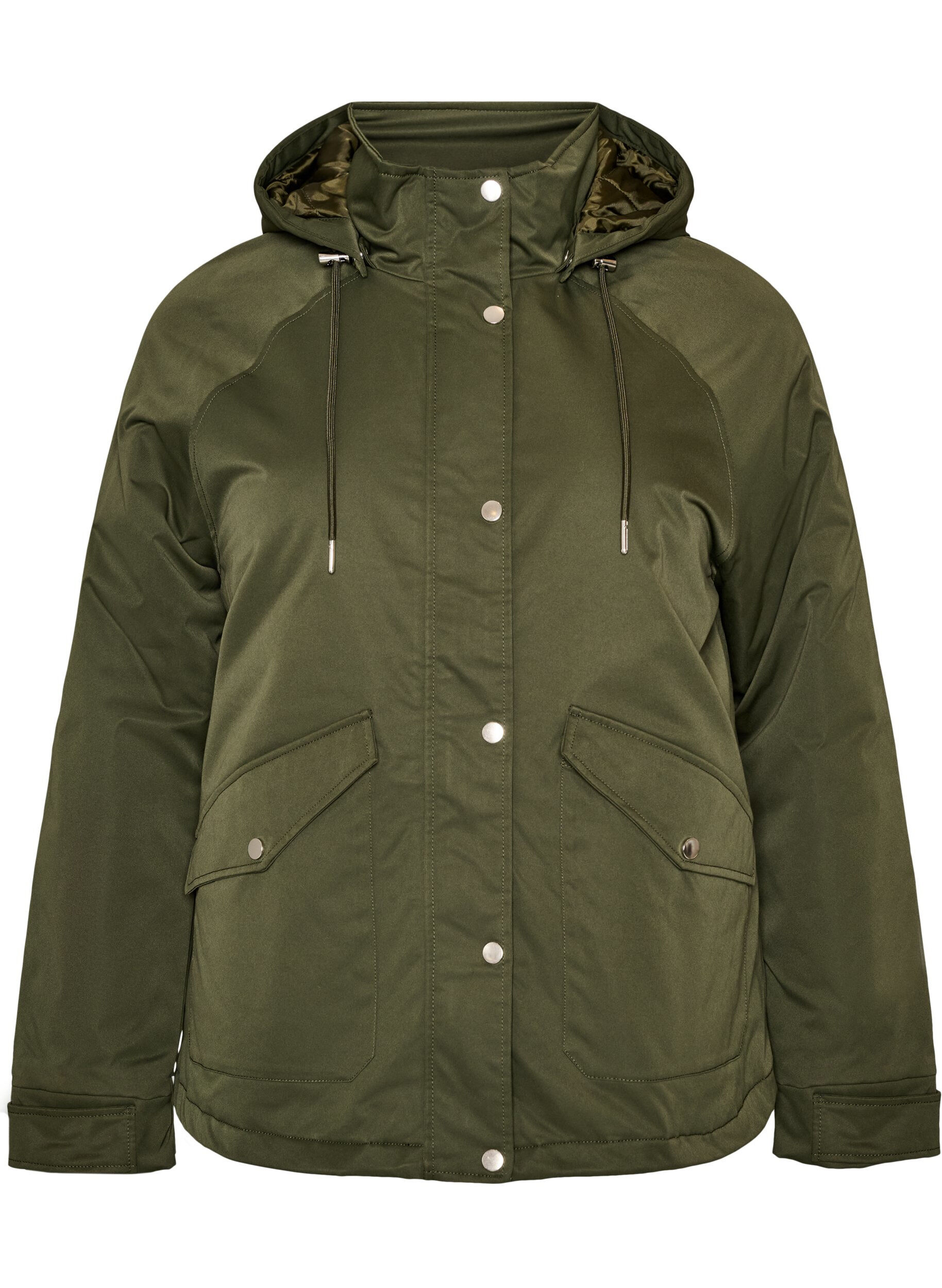 ZizziTopattu parka irrotettavalla hupulla, Vihre&auml;, Packshot image number 0