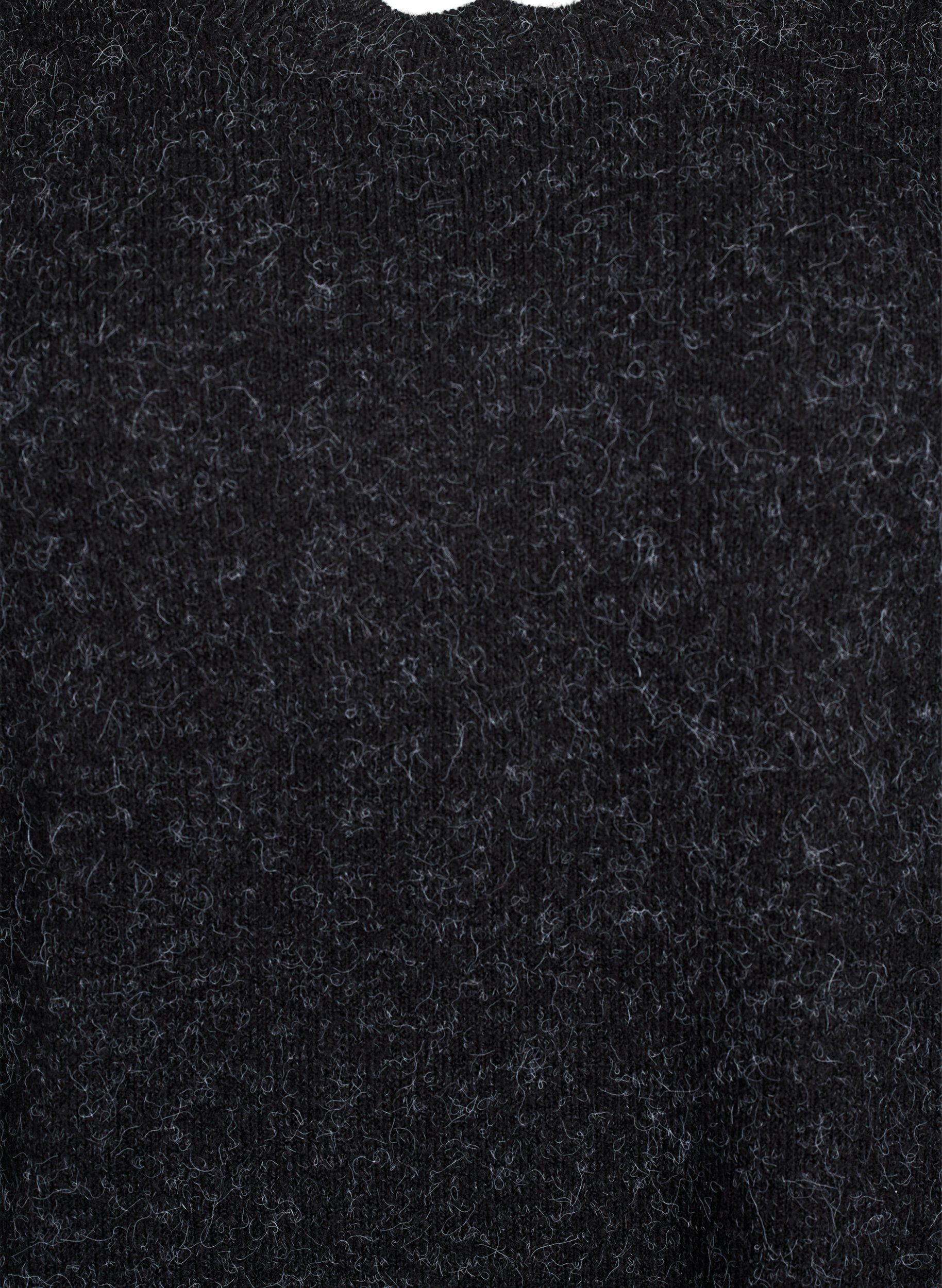 Zizzi Lyhyt neulemekko aaltoilevalla helmalla ja halkioilla, Harmaa, Packshot image number 2