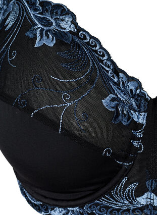 Emma kaarituelliset rintaliivit värikkäällä kuvioinnilla, Black Blue Comb, Packshot image number 2