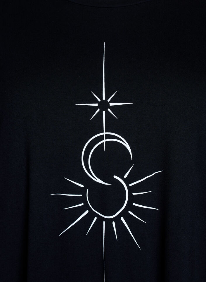 Rento viskoosinen yöpaita, Musta, Packshot image number 2