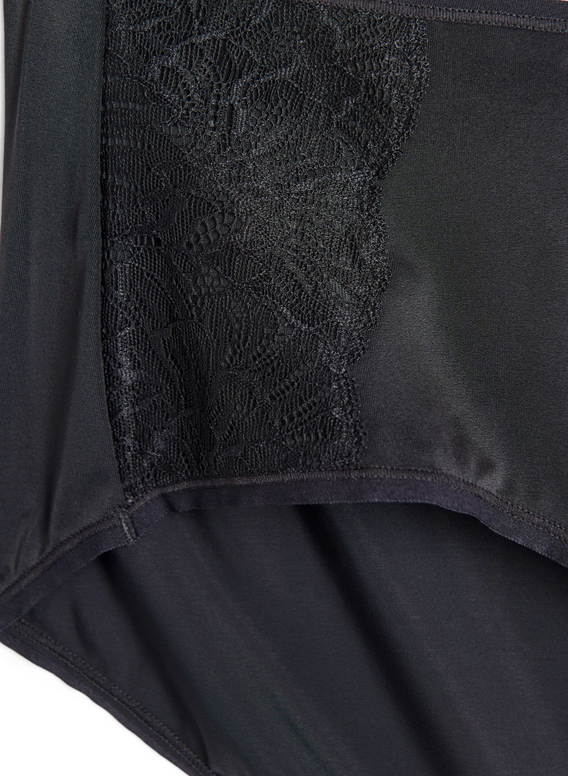 Zizzi 2kpl alushousuja normaalilla vy&ouml;t&auml;r&ouml;ll&auml;, Musta, Packshot image number 3