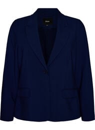 Klassinen bleiseri yhdell&auml; napilla ja taskuilla, Sininen