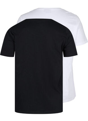 2 perus t-paitaa puuvillasta, Black/B White, Packshot image number 1