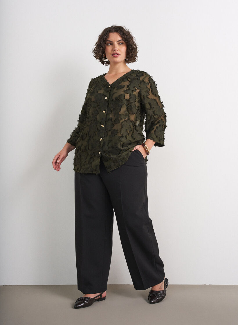 Pusero hapsumaisilla langoilla ja tekstuurilla, Vihre&auml;, Model image number 1