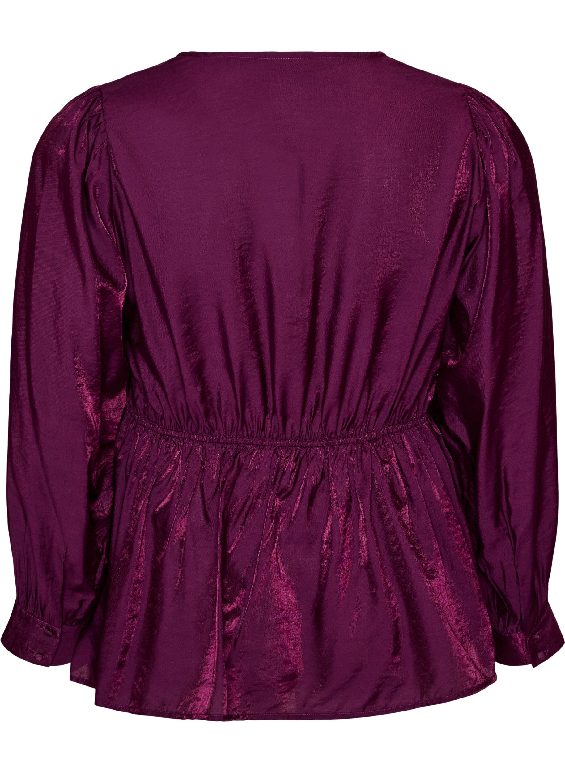 ZizziKiilt&auml;v&auml; viskoosipusero peplum-efektill&auml;, Violetti, Packshot image number 1