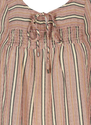 Raidallinen pusero 3/4 hihoilla ja smock- rypytyksellä, Rose Smoke stripe, Packshot image number 2