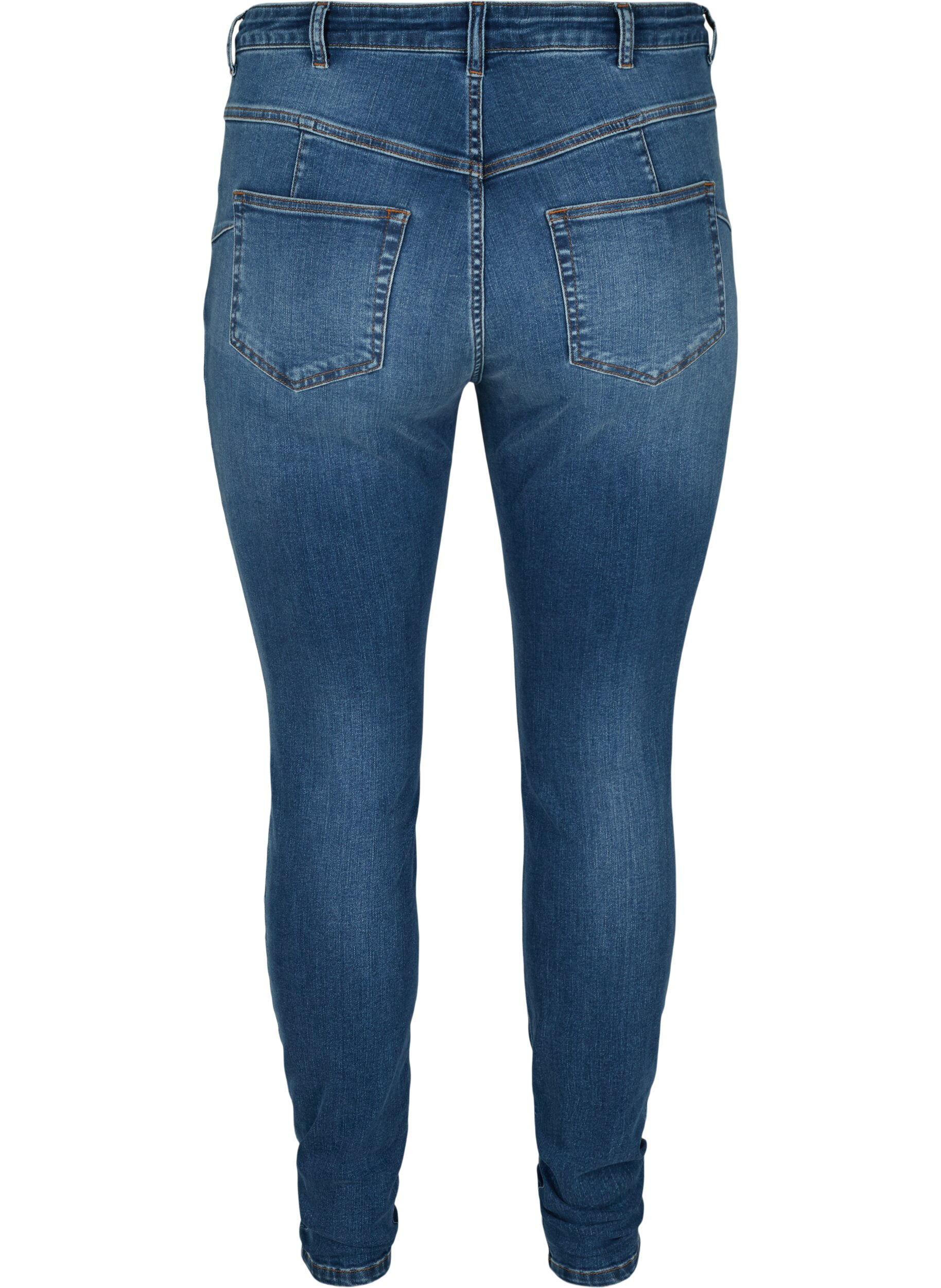 Zizzi Korkeavy&ouml;t&auml;r&ouml;iset Amy-farkut push up -vaikutelmalla, Blue denim, Packshot image number 1