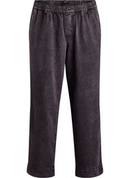 Leveät farkut joustavalla vyötäröllä, Harmaa