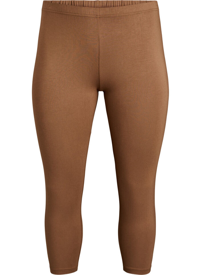3/4-pituiset viskoosileggingsit, Ruskea, Packshot image number 0