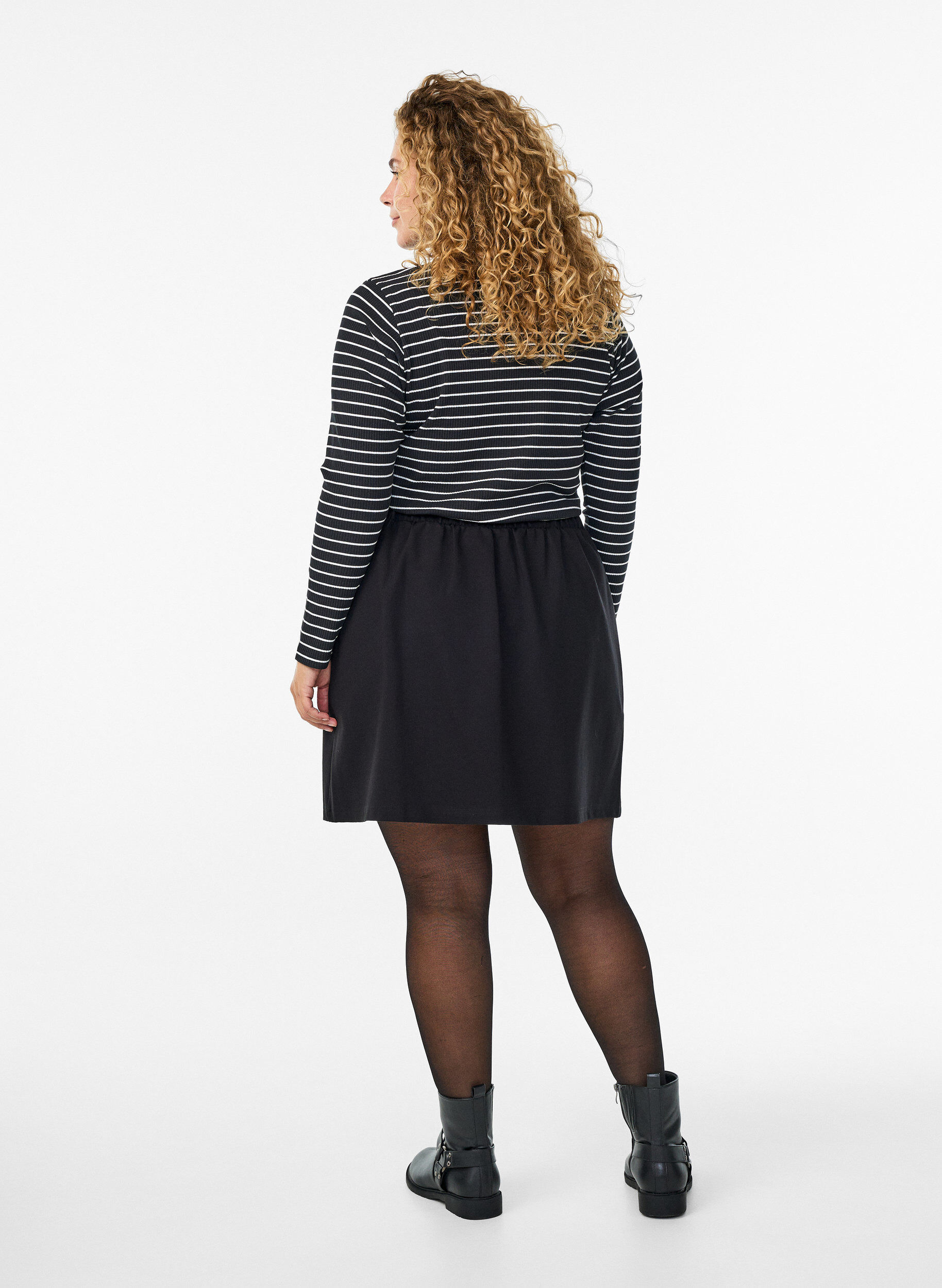 ZizziLyhyt jerseyhame halkiolla, Musta, Model image number 2