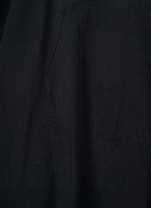 Puuvillan ja pellavan sekoitteesta valmistettu hupullinen mekko, Black, Packshot image number 3