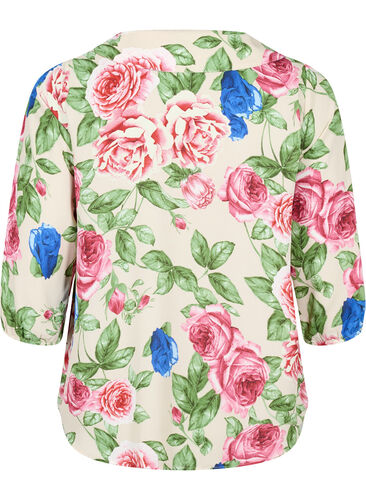 Kukallinen paita 3/4-hihoilla, Bright Flower, Packshot image number 1