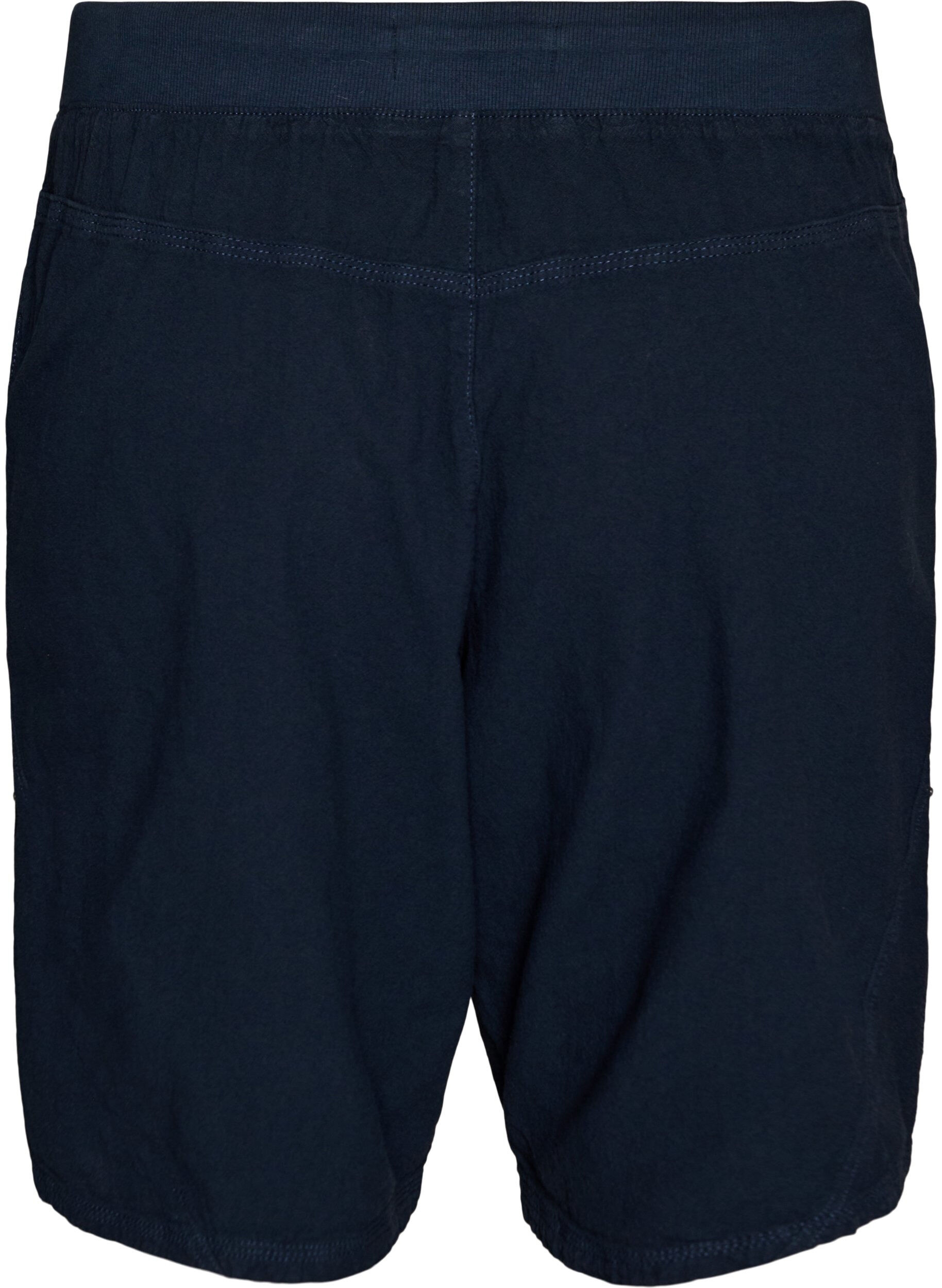 ZizziV&auml;lj&auml;t puuvillashortsit taskuilla, Sininen, Packshot image number 1