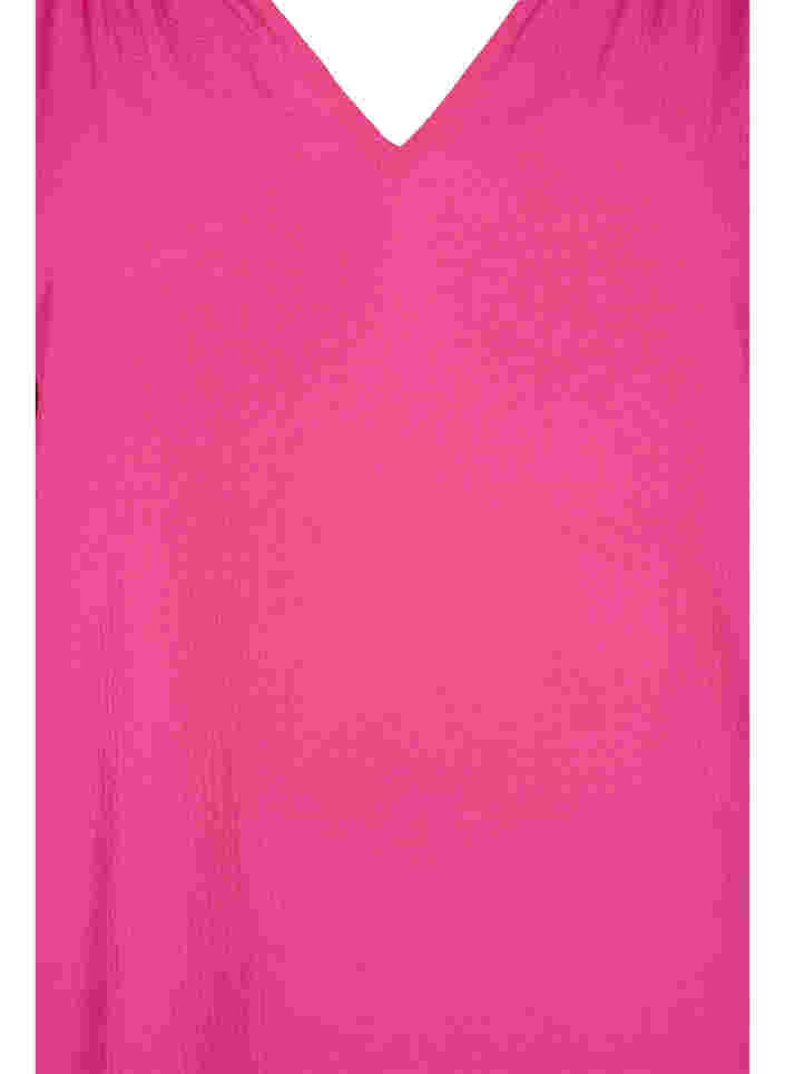 Pusero lyhyillä hihoilla ja v-pääntiellä, Fuchsia Purple, Packshot image number 2