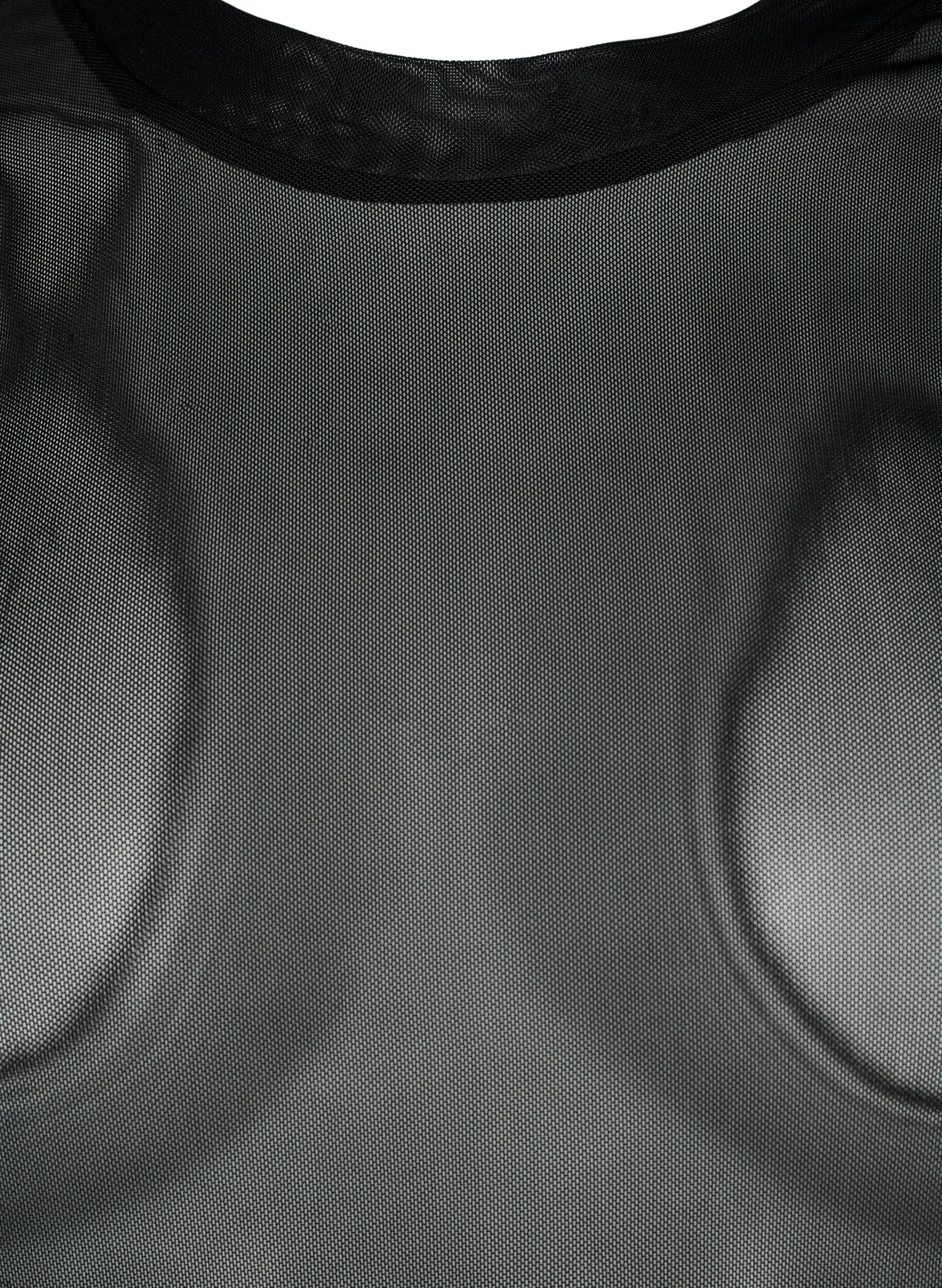 Zizzi Yksiv&auml;rinen mesh-pusero, Musta, Packshot image number 2