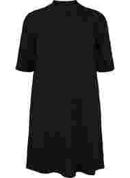 Kuvioitu mekko glitterillä ja lyhyillä hihoilla, Black/Black Lurex