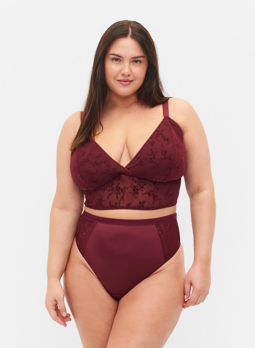 Stringit normaalilla vyötäröllä, Bordeaux Ass, Model image number 0