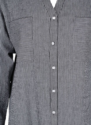 Raidallinen paitamekko puuvillasta, Black Stripe, Packshot image number 2