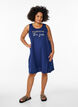 Hihaton A-linjainen mekko, Sininen, Model image number 1