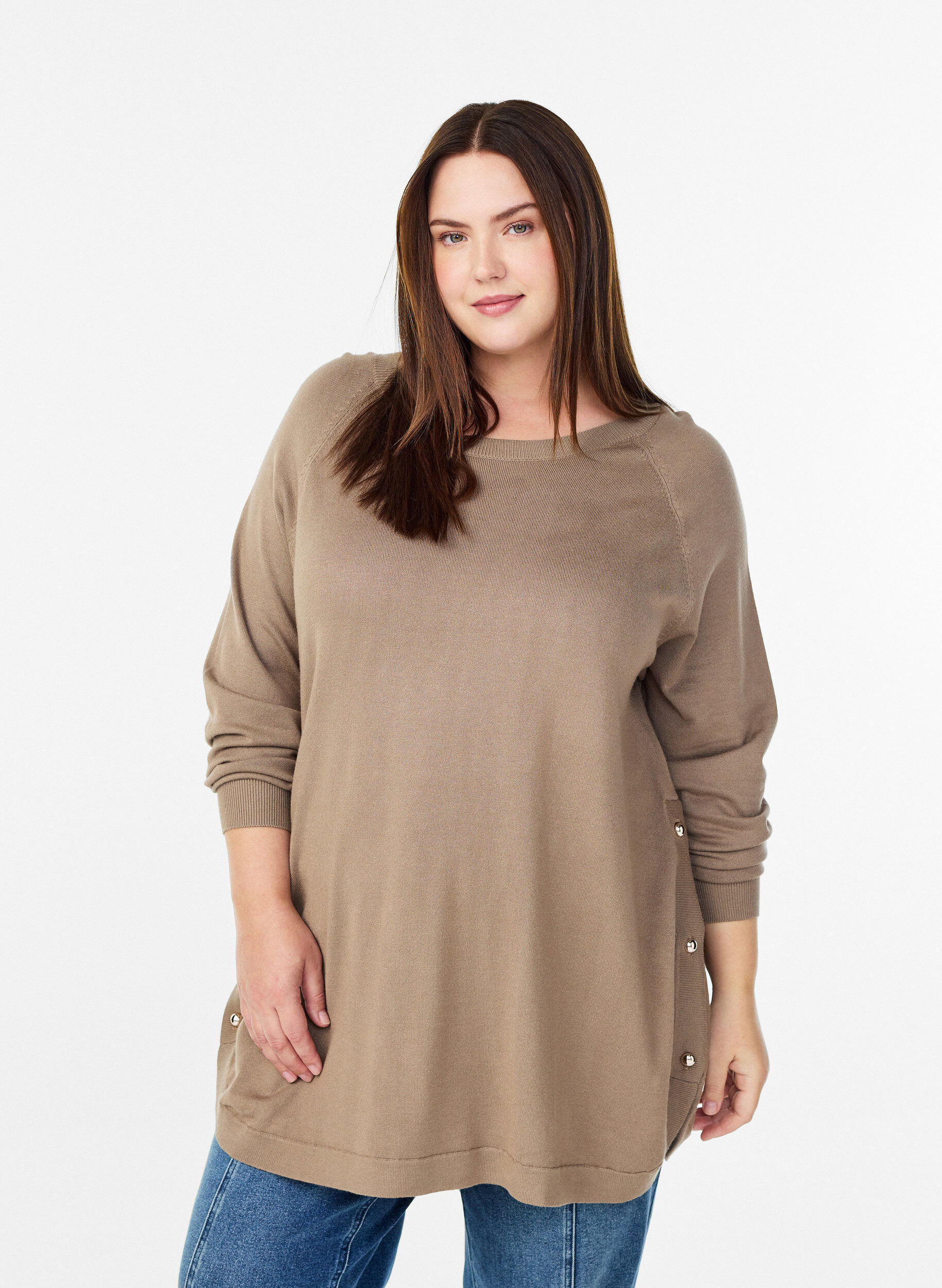 Neulepusero sivunapeilla, Beige, Model