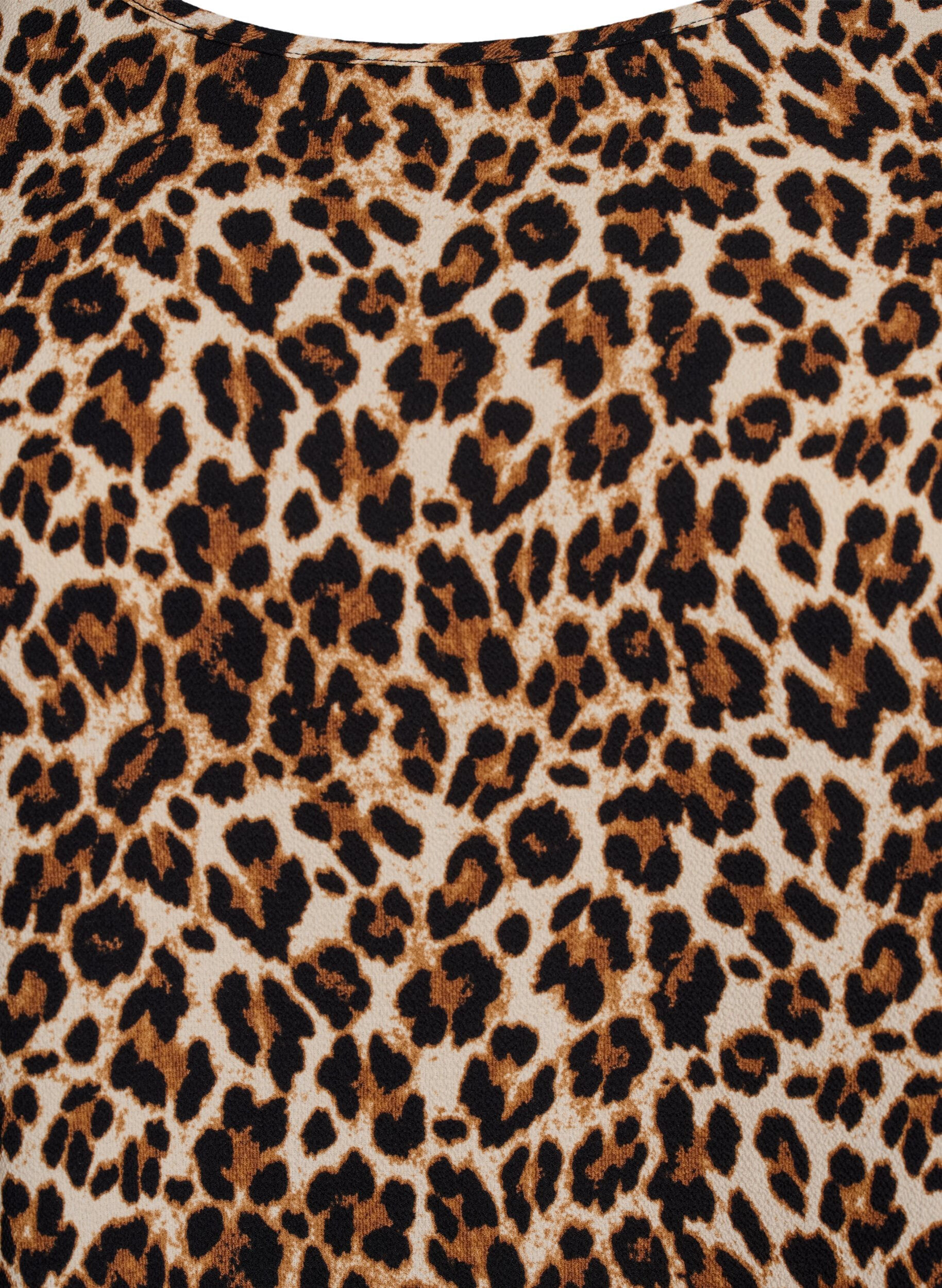 Zizzi Lyhythihainen mekko kuosilla, Ruskea, Packshot image number 2