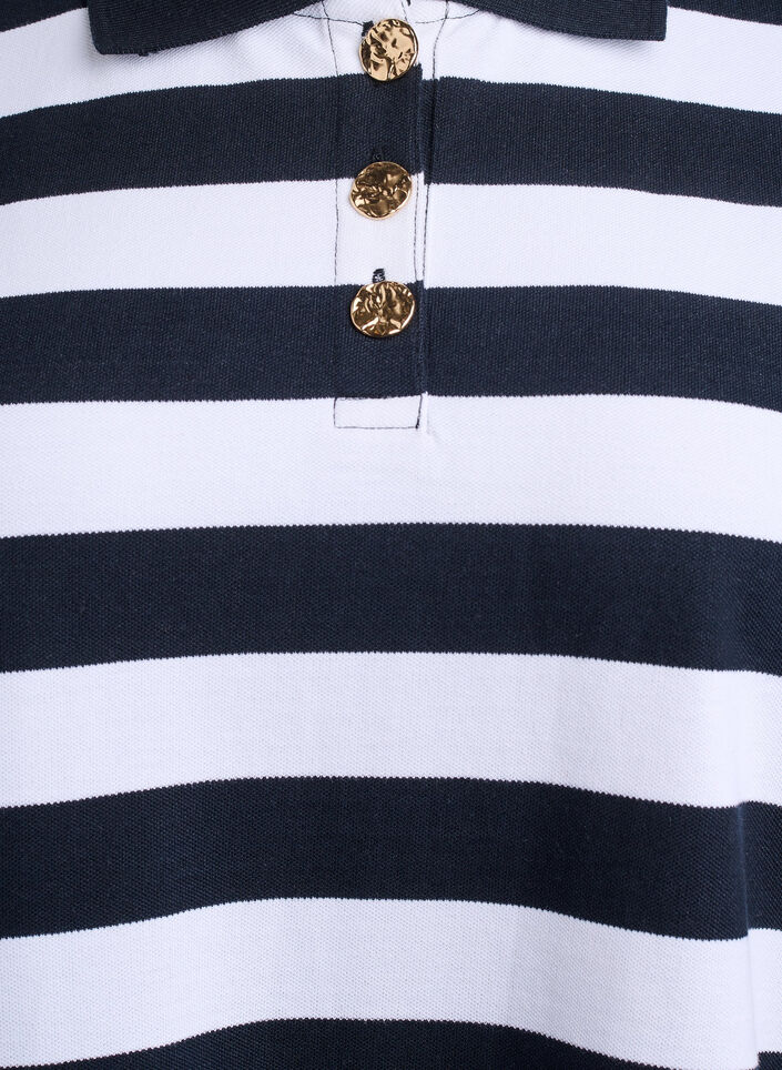 Raidallinen pitkähihainen pikeepaita, Musta, Packshot image number 2