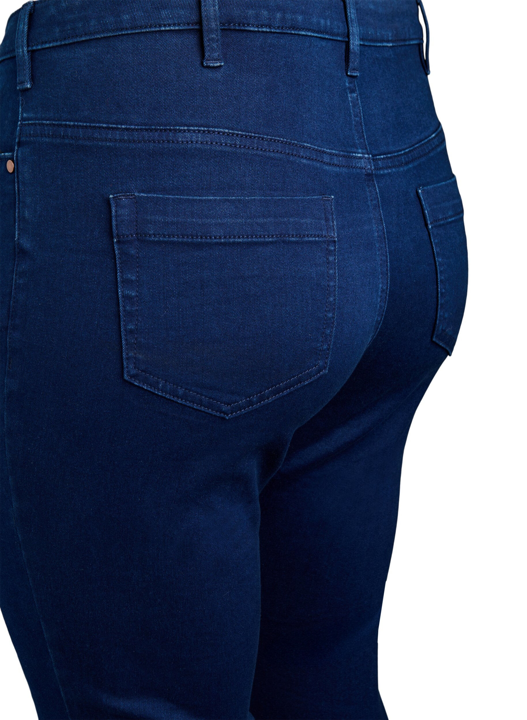 ZizziKorkeavy&ouml;t&auml;r&ouml;iset Amy capri -farkut, joissa on superkapea istuvuus, Sininen, Packshot image number 3
