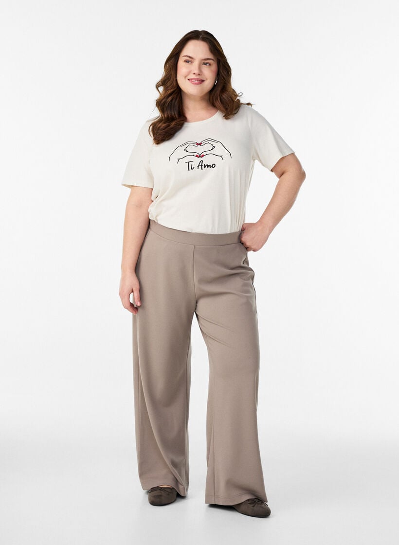 T-paita printill&auml;, Valkoinen, Model image number 1