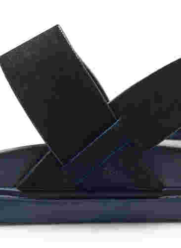 Wide fit -sandaalit mokkanahasta, Black, Packshot image number 4