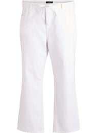 Suoristavat farkut solmittavalla vyöllä, Valkoinen